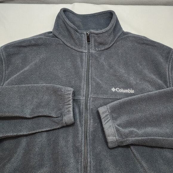 Columbia Full Zip Fleece Jacket Men’s Size XXL Black Pockets Draw Waist - Picture 1 of 7